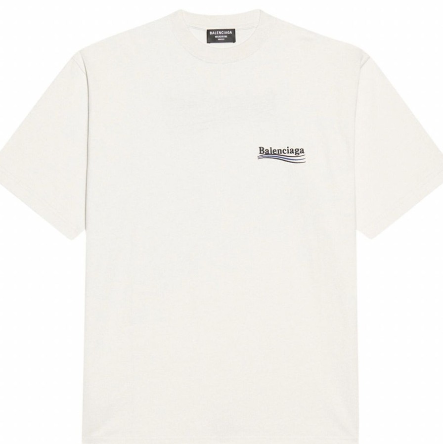 T-Shirts 305 Kicks | Balenciaga T-Shirt Logo White Embroidered