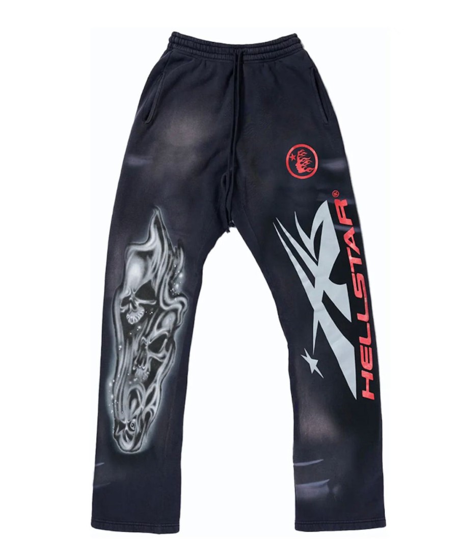 Hoodies & Sweats 305 Kicks | Hellstar Airbrushed Skull Flare Bottom Sweatpants