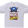 T-Shirts 305 Kicks | Bape X Marvel Comics Captain America Tee White