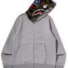 Hoodies & Sweats 305 Kicks | Bape Crazy Face Full Zip Hoodie 'Grey'