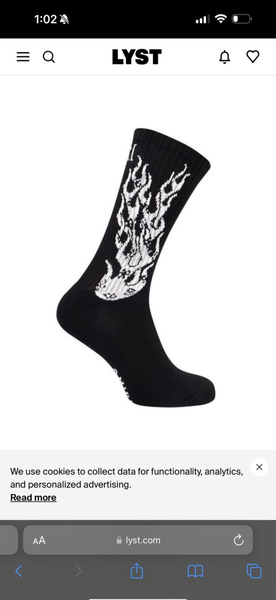 Accessories 305 Kicks | Amiri Men'S Flames Logo Socks Black