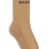 Accessories 305 Kicks | Balenciaga Logo Brown Socks