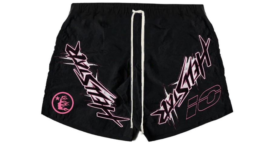 Shorts 305 Kicks | Hellstar Waxed Nylon Athletic Shorts Black