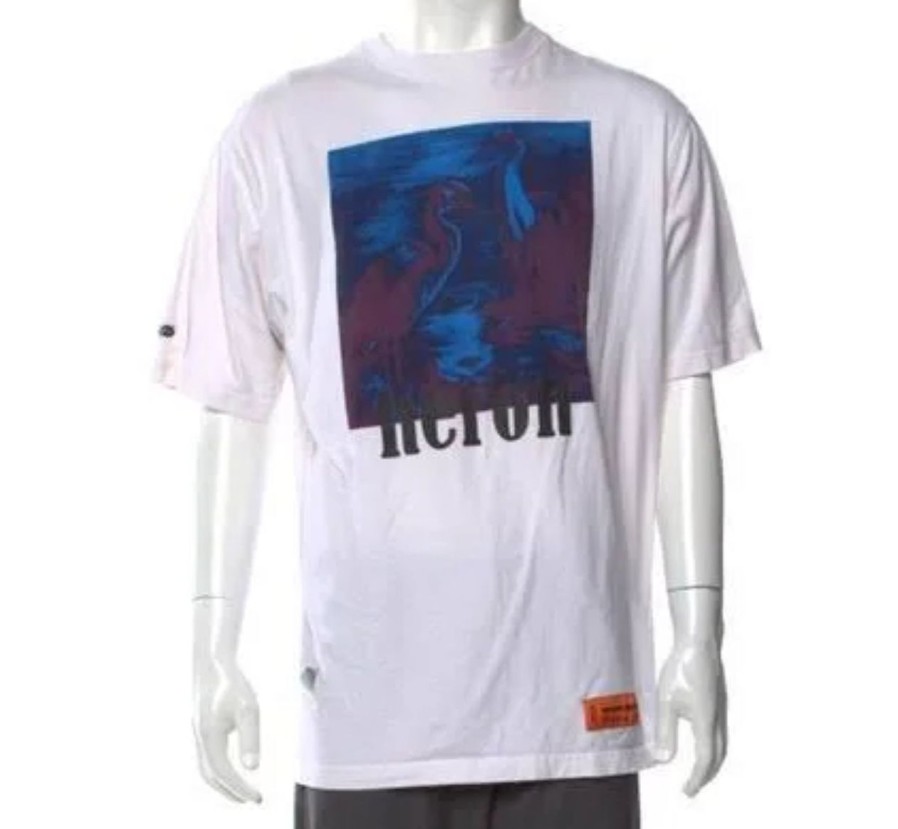 T-Shirts 305 Kicks | Heron Preston White Graphic Print Crew Neck T-Shirt S