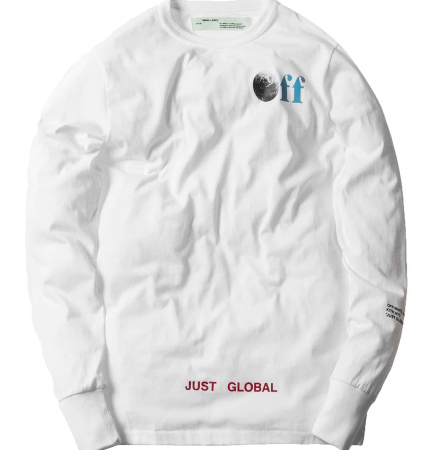 T-Shirts 305 Kicks | Off White Just Global T-Shirt Long Sleeve