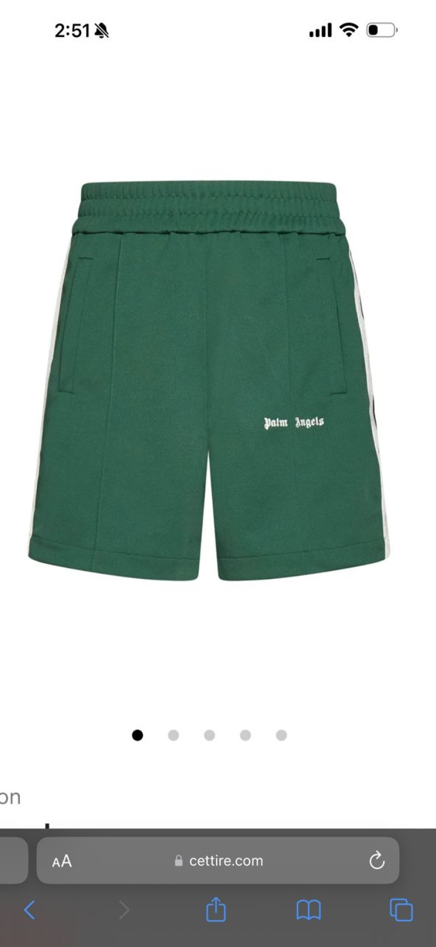 Shorts 305 Kicks | Palm Angels Logo Embroidered Track Shorts Green