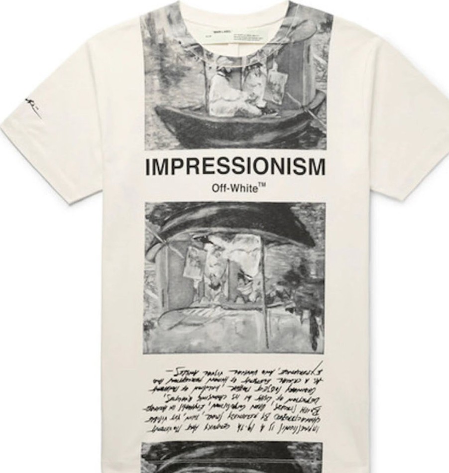 T-Shirts 305 Kicks | Off White Impressionism Print T-Shirt White Black