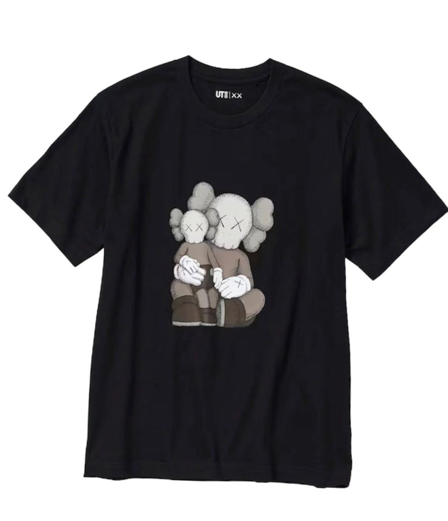 T-Shirts 305 Kicks | Kaws X Uniqlo Short Sleeve Graphic T-Shirt Black