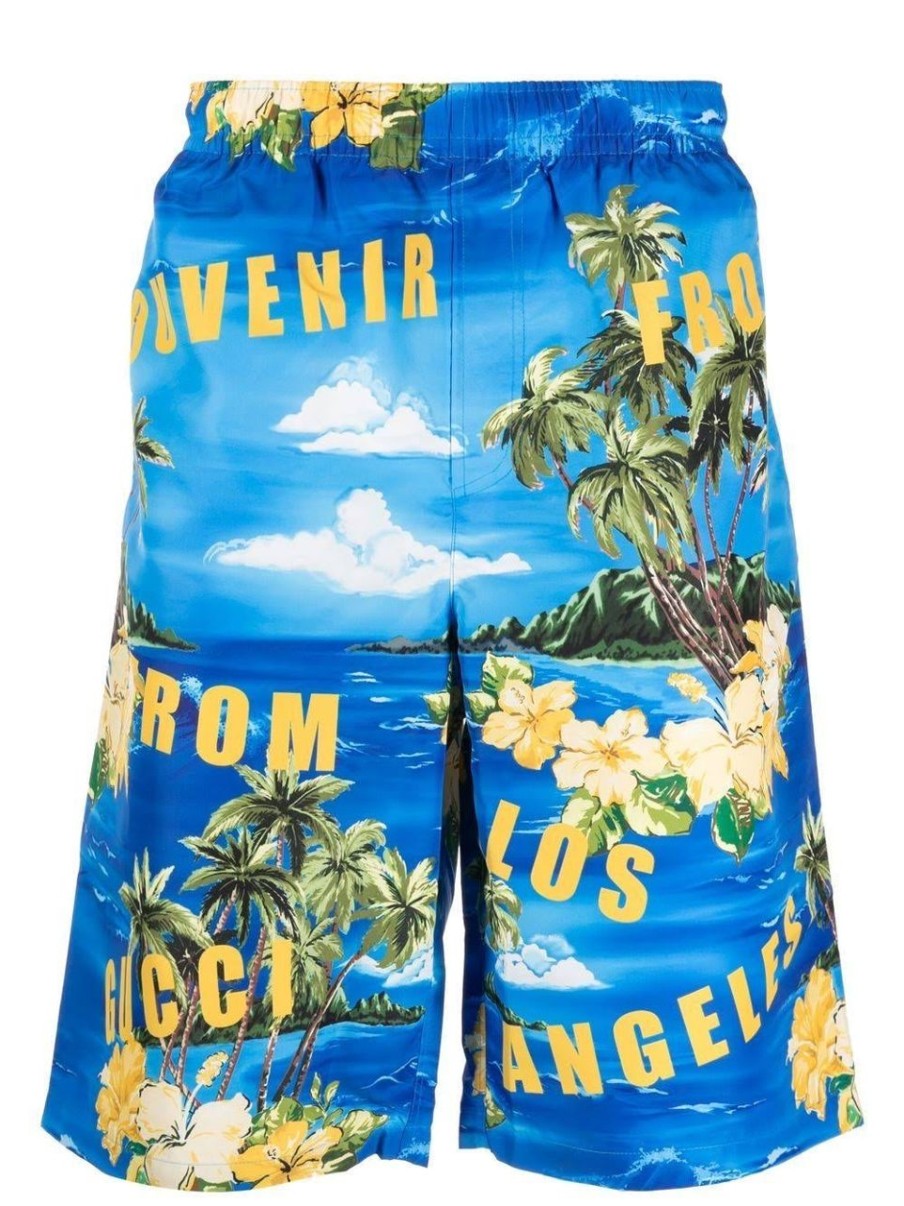 Shorts 305 Kicks | Gucci Souvenir Beach Graphic Shorts