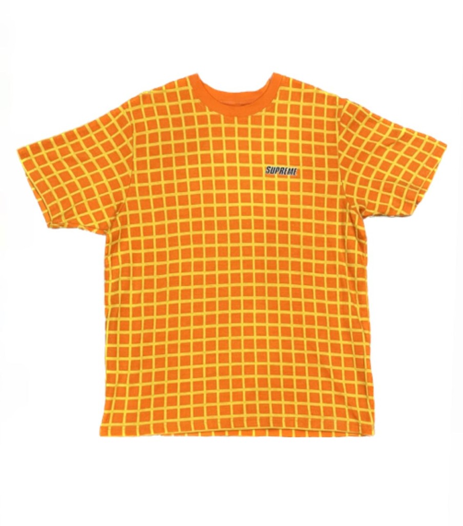 T-Shirts 305 Kicks | Supreme Checkboard Orange Yellow Tee