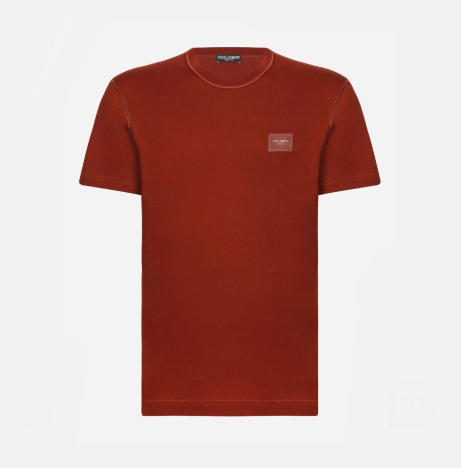 T-Shirts 305 Kicks | Dolce & Gabanna Orange Brown T-Shirt