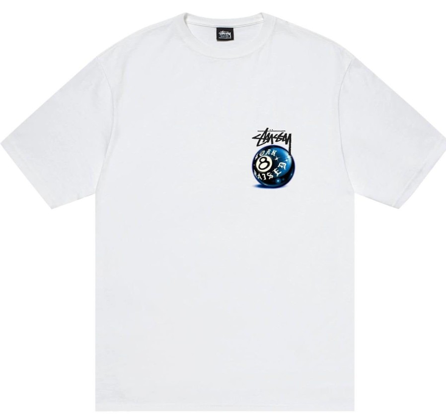 T-Shirts 305 Kicks | Stussy X Born & Raised 8Ball T-Shirt White