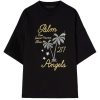 T-Shirts 305 Kicks | Palm Angels Men'S Logo Printed Crewneck T-Shirt - Black Gold217