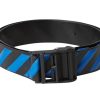 Accessories 305 Kicks | Off-White Diagnoal Industrial Leather Belt Blue/Black