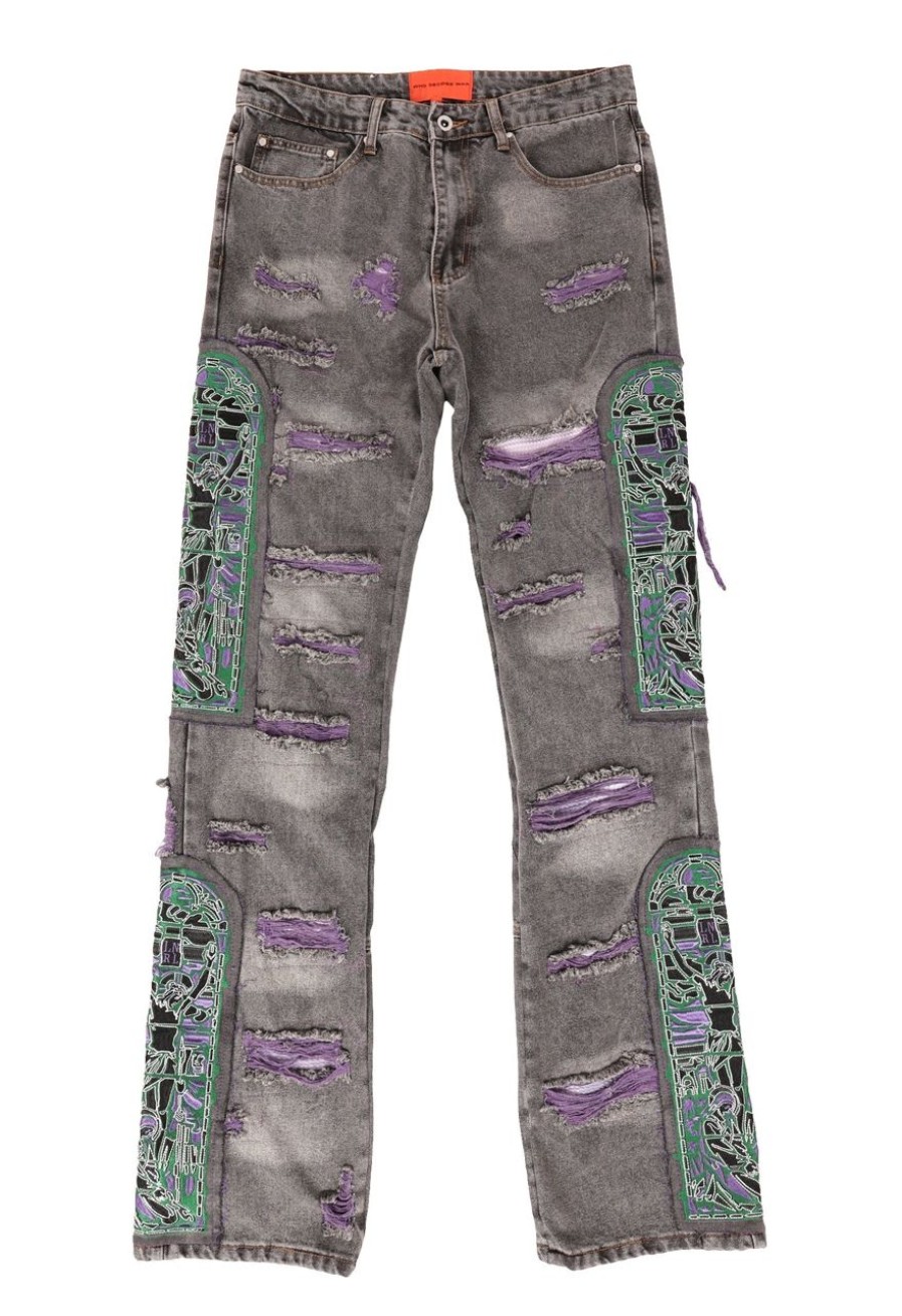 Pants 305 Kicks | Who Decides War Coal Violet Fusion Denim Black Jeans