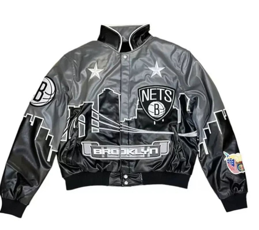 Hoodies & Sweats 305 Kicks | Jeff Hamilton X Nba Brooklyn Nets Leather Jacket