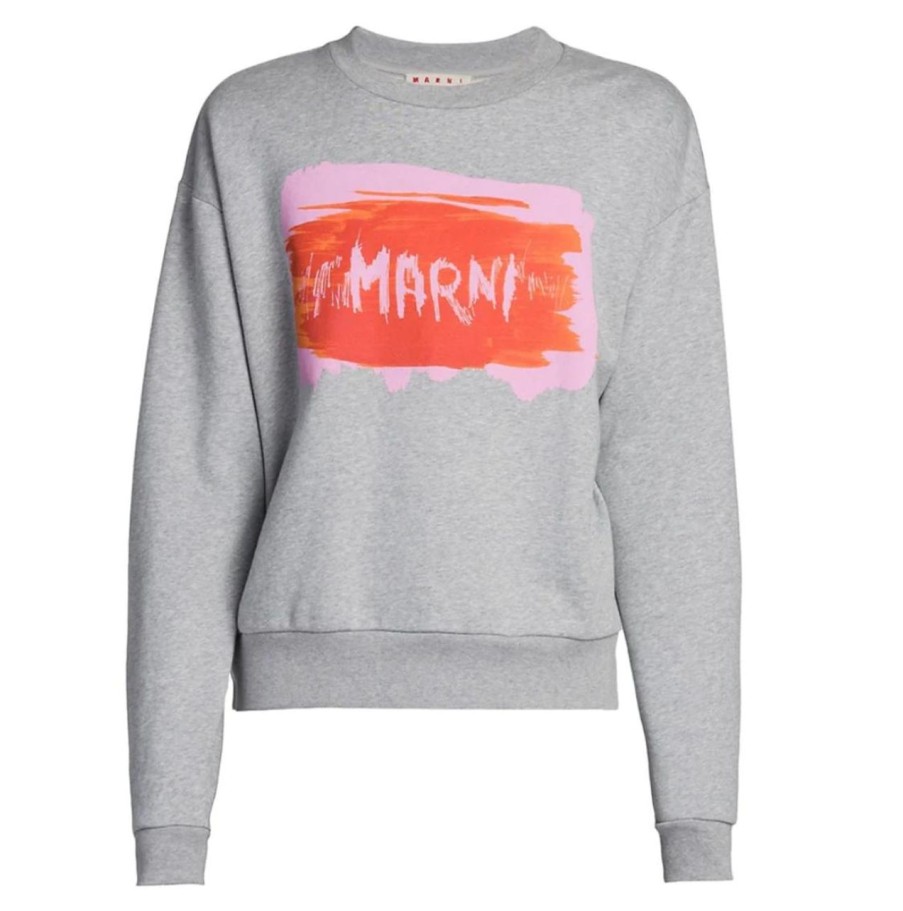 T-Shirts 305 Kicks | Marni Logo Brushstroke Crewneck Sweatshirt