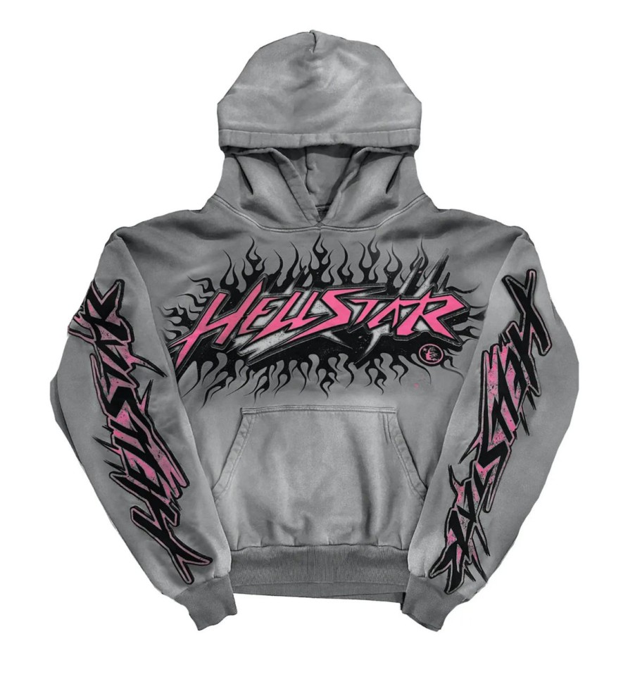 Hoodies & Sweats 305 Kicks | Hellstar Future Flame Hoodie Grey