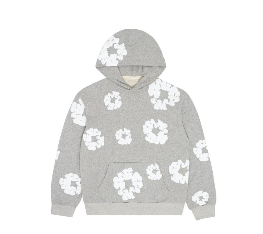 Hoodies & Sweats 305 Kicks | Denim Tears All Over Wreath Cotton Hoodie Grey