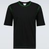 T-Shirts 305 Kicks | Bottega Venetta Cotton Crewneck Black T-Shirt